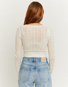 Fitted Cropped Cardigan Long Sleeves | Off White