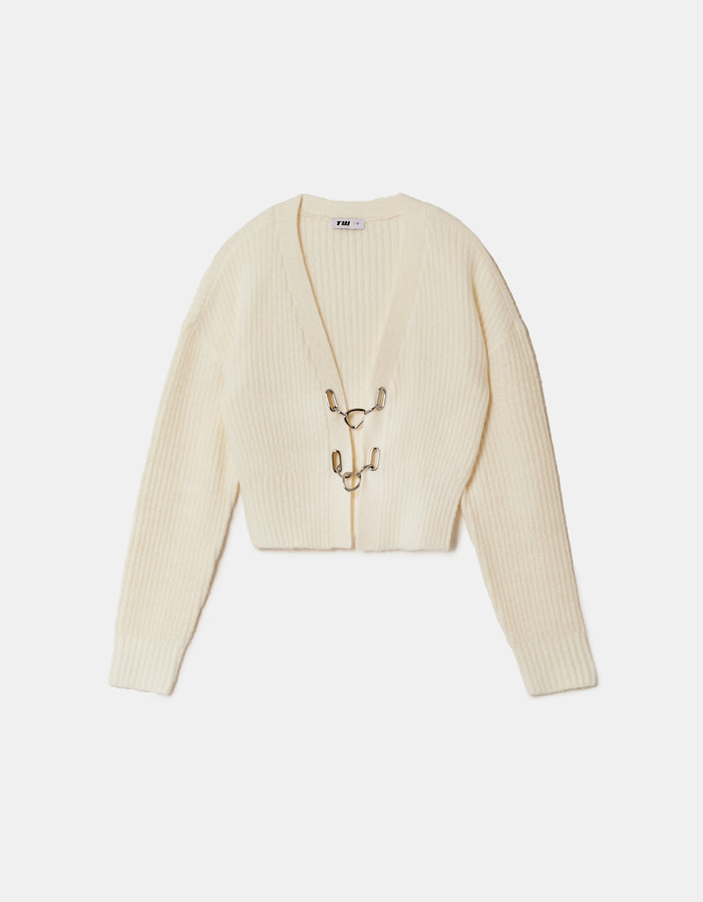 Cardigan with Buckles | Off White