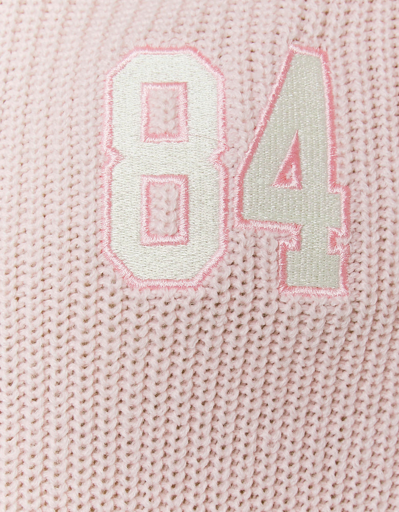 Zip?Up Cardigan with Embroidered Detail | Off White Pink