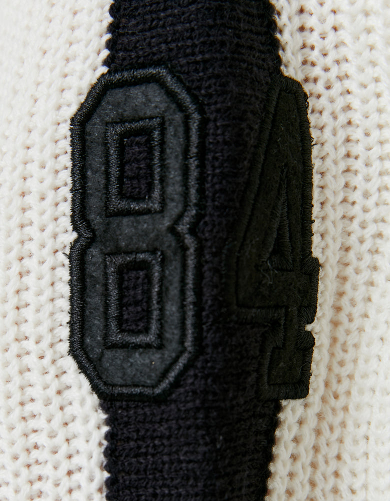 Zip?Up Cardigan with Embroidered Detail | Off White Black