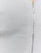 Cropped Zip Up Cardigan | Grey