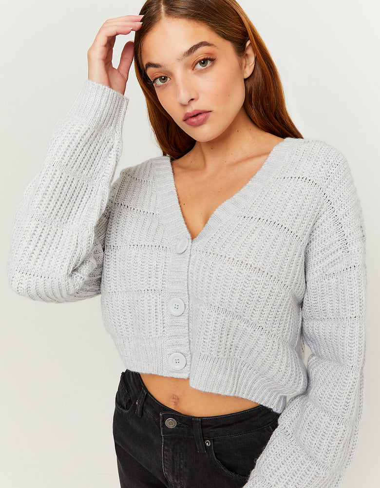 Cropped Cardigan | Grey