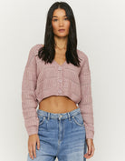 Cropped Cardigan | Pink