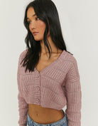 Cropped Cardigan | Pink