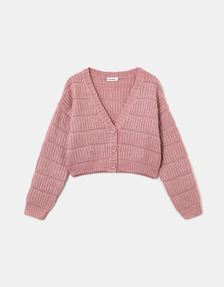 Cropped Cardigan | Pink