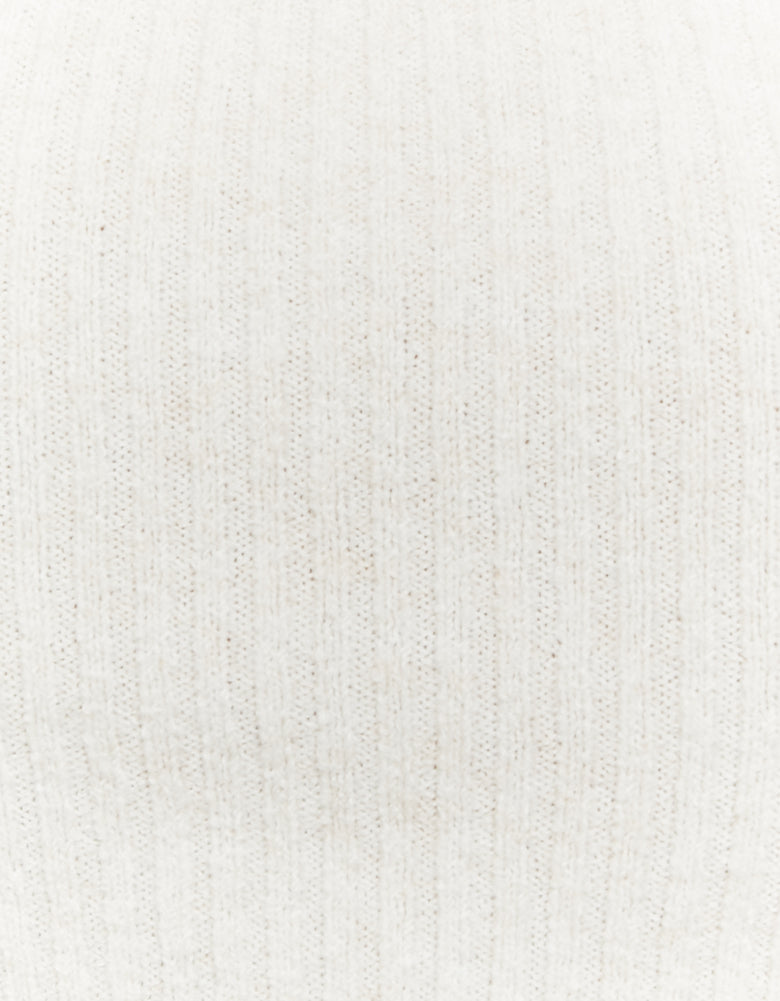 Zip Up Cardigan with Hood | Cream