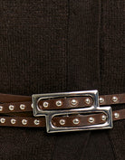 Cardigan with Double Belts | Brown