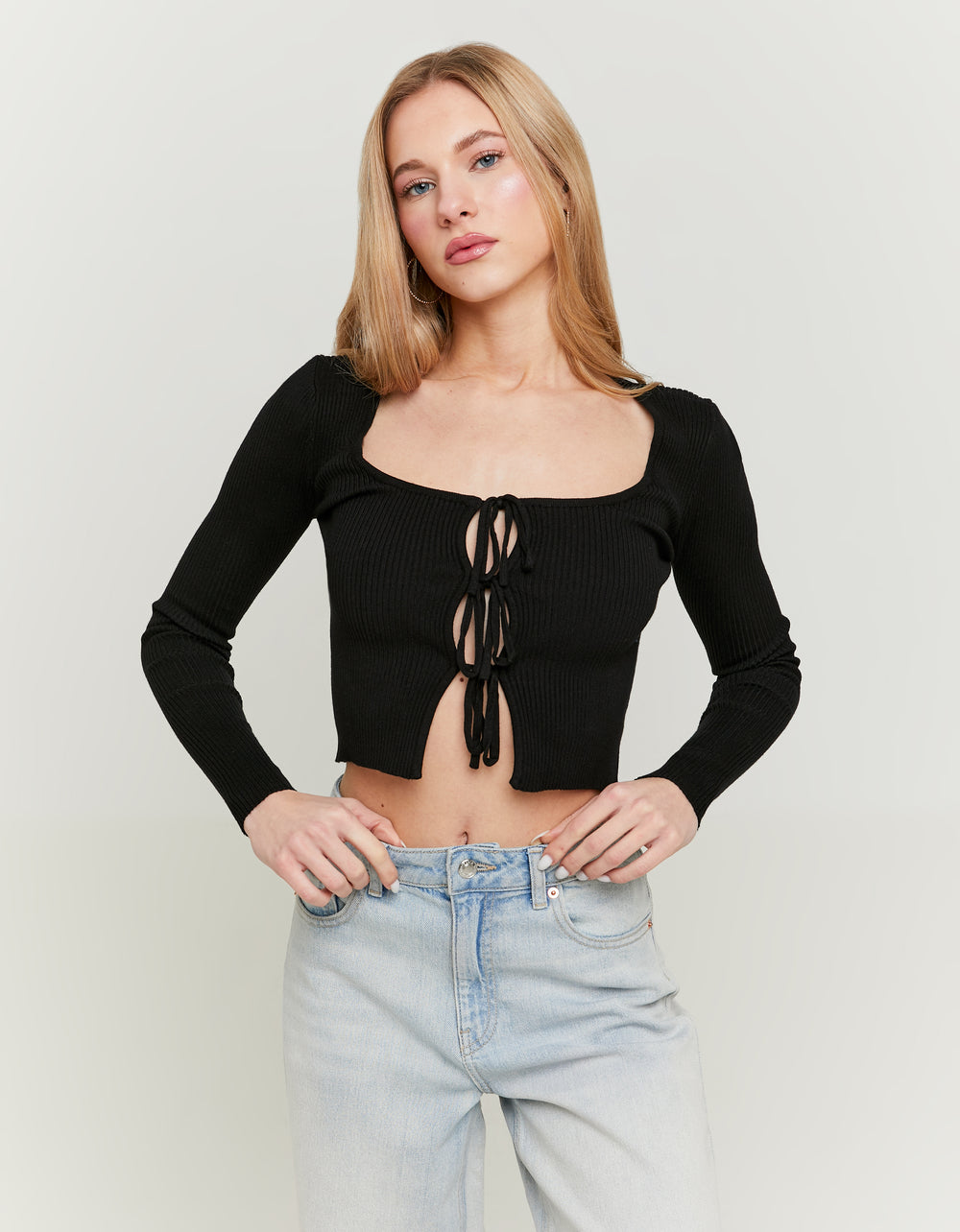 Cardigan Long Sleeves with Bows | Black