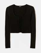 Cardigan Long Sleeves with Bows | Black
