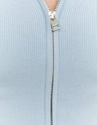 Fitted Zip Up Cardigan Long Sleeves | Blue