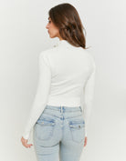 Fitted Zip Up Cardigan Long Sleeves | Off White