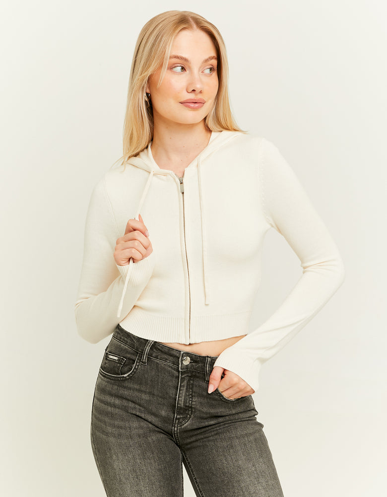 Knit Cardigan with Hood | Off White