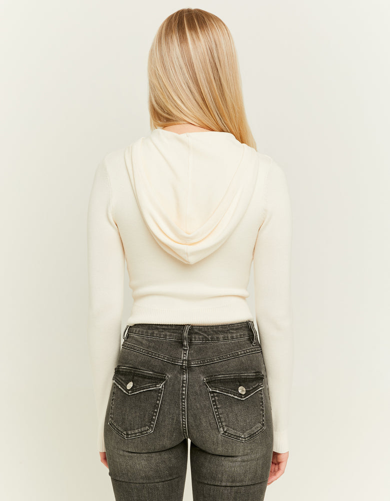 Knit Cardigan with Hood | Off White