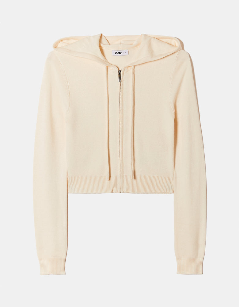 Knit Cardigan with Hood | Off White