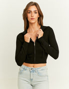 Knit Cardigan with Hood | Black