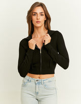 Knit Cardigan with Hood | Black