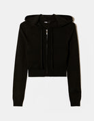 Knit Cardigan with Hood | Black