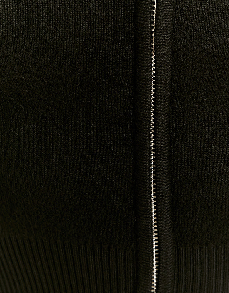 Knit Cardigan with Hood | Black