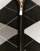Knit Cardigan with Hood | Black-Grey