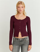 Knitted Cardigan | Bordeau