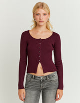 Knitted Cardigan | Bordeau