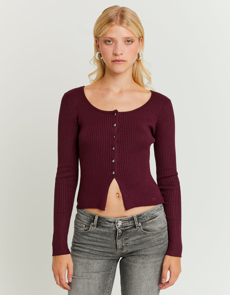 Knitted Cardigan | Bordeau