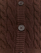 Buttoned Cable knit Cardigan | Brown