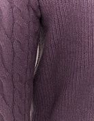 Buttoned Cable knit Cardigan | Purple