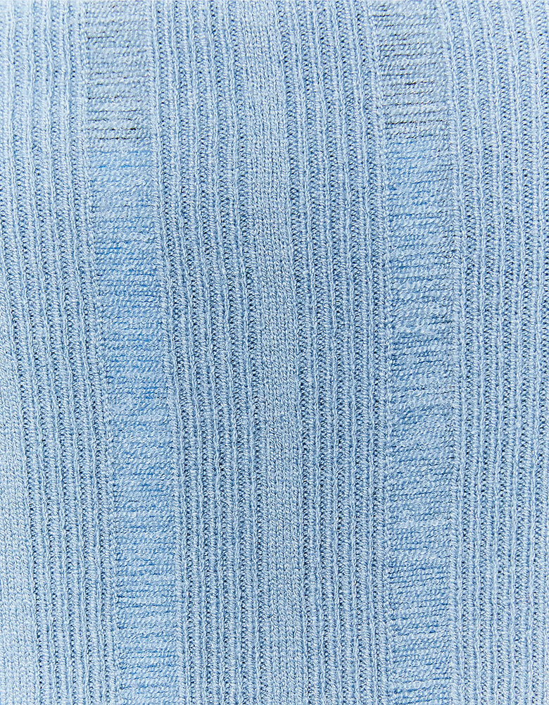 Fitted Cable Knit Cardigan | Blue