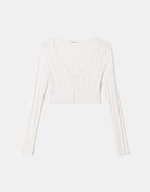 Fitted Cable Knit Cardigan | Off White