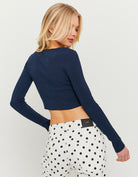Crop Cardigan | Navy