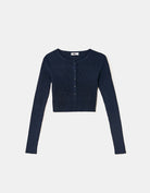 Crop Cardigan | Navy
