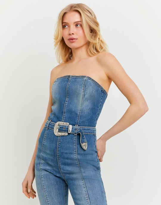 Strapless Jumpsuit | Blue Wash