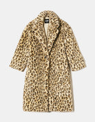 Leo Print Faux Fur Long Coat | Leo Print