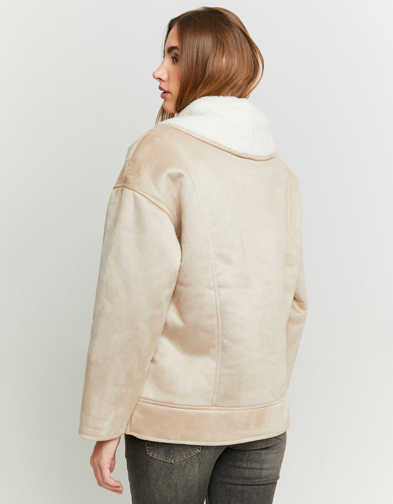Faux Shearling Jacket | Kamel-Beige
