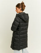 Long Light Padded Coat | Black