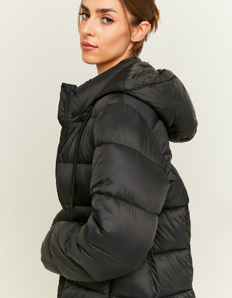 Long Light Padded Coat | Black