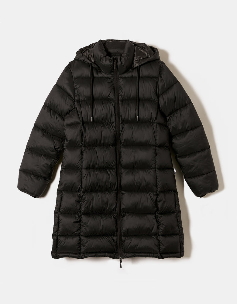 Long Light Padded Coat | Black