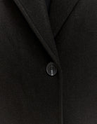 Faux Wool Basic Long Coat | Black