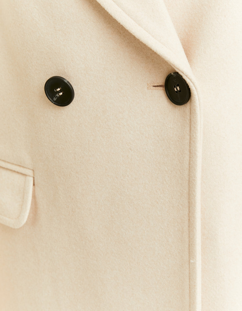 Fake Wool Coat | Cream