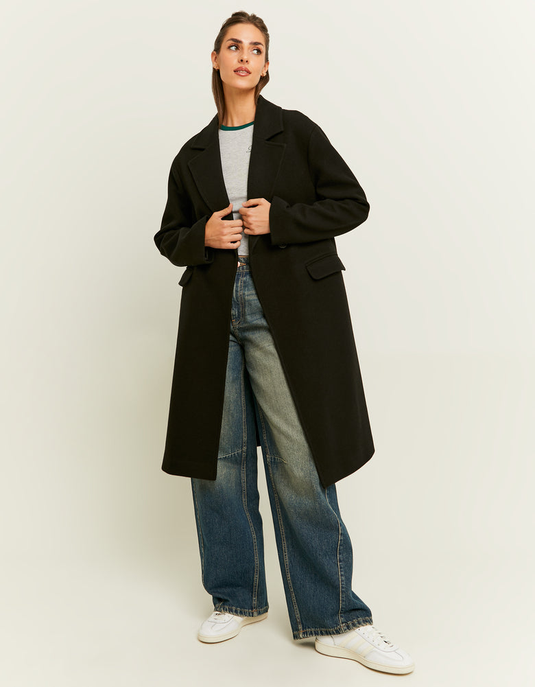 Fake Wool Coat | Black