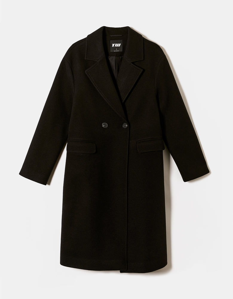 Fake Wool Coat | Black