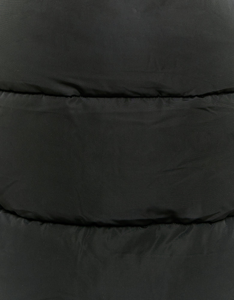 Long Padded Jacket with Hood | Black