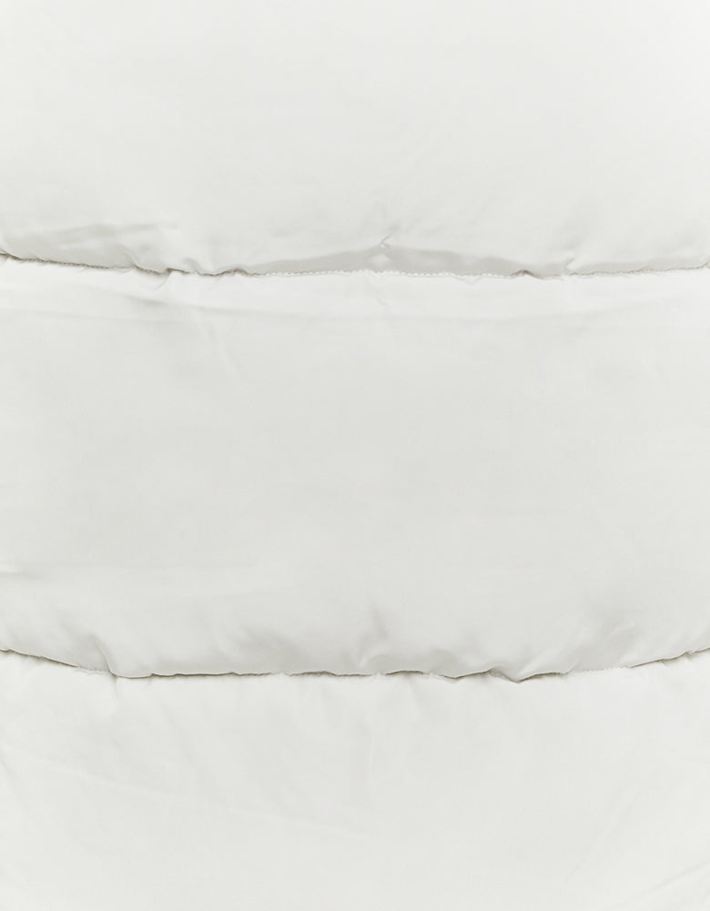 Long Padded Jacket with Hood | Light Grey