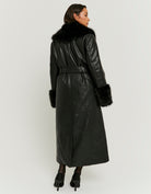 Long Coat with Faux Fur | Black