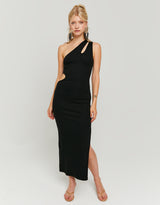 One Shoulder Long Dress | Black