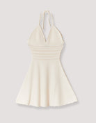Crochet Backless Mini Dress | Beige