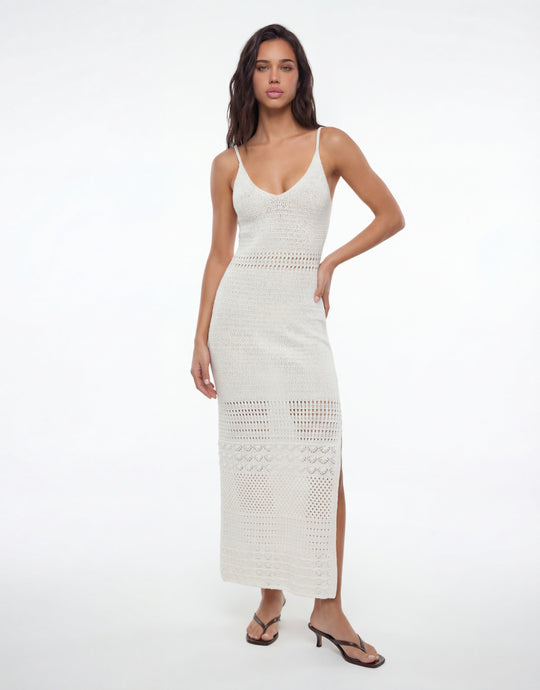 Crochet Long Dress | Off White