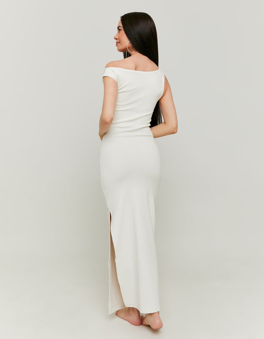 Long Dress with Strass | White