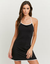 Short Dress with Open Back | Black